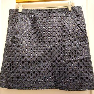 DALIA COLLECTION Women's Navy Above Knee Eyelet Lined Skirt w/Pockets - Size 8